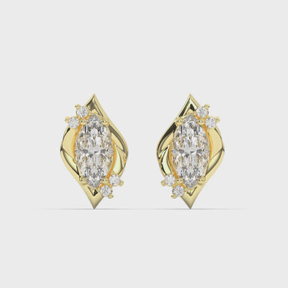 Halo Marquise Lab-Grown Diamond Stud Earrings