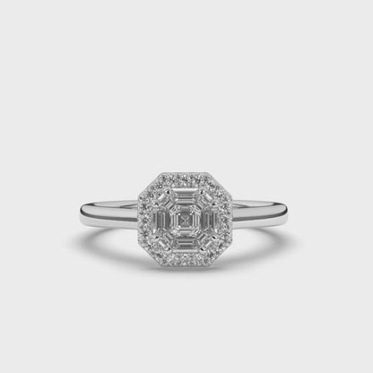 Classic Halo Asscher-Cut Lab-Grown Diamond Wedding Ring