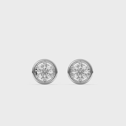 Rose Round Lab-Grown Diamond Stud Earrings