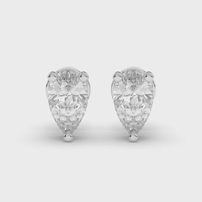 Stunning Pear-Cut Lab-Grown Diamond Solitaire Studs