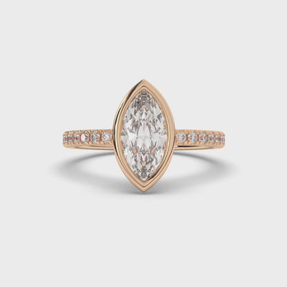 Marquise Bezel Lab-Grown Diamond Engagement Ring