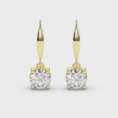 Round Lab Grown Diamond Dangles & Drops Earrings