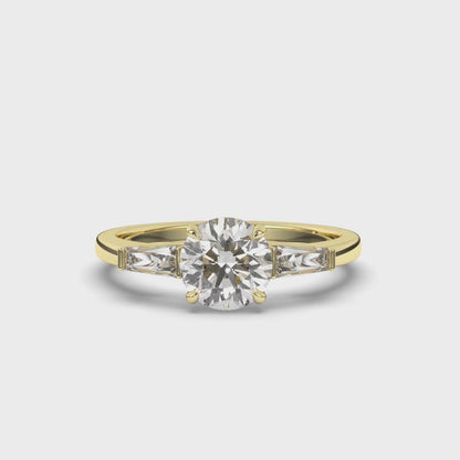 Three Stone Round & Baguette Lab-Grown Diamond Radiance Ring