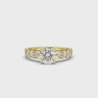 Lab-Grown Diamonds Classic Round Solitaire with Side Stones Ring