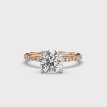 Lab-Grown Diamonds Solitaire Round with Side Stones Ring