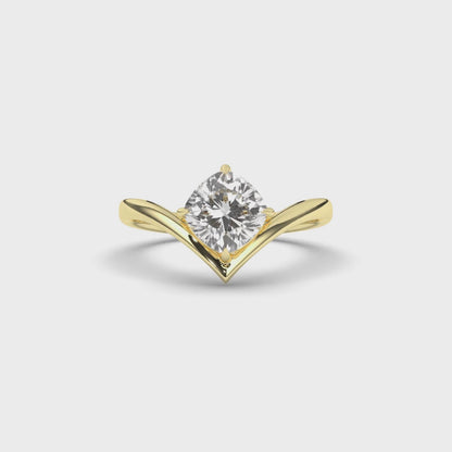 Cushion Lab-Grown Diamond Solitaire Ring