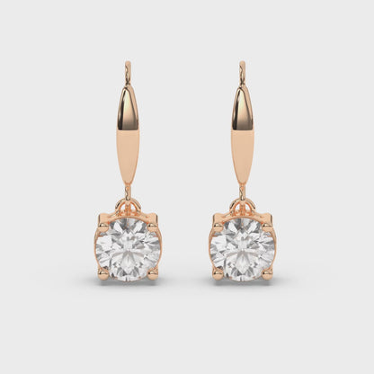 Round Lab Grown Diamond Dangles & Drops Earrings