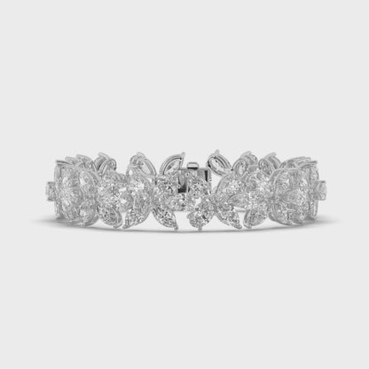 Pear Shaped Butterflyl Lab grown Diamond Fashion Tennis Bracelet