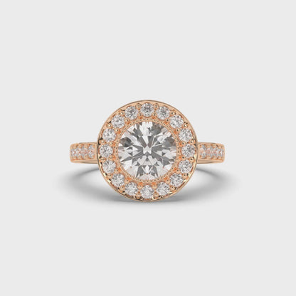 Round Lab-Grown Diamond Halo Engagement Ring