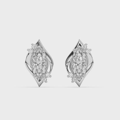 Halo Marquise Lab-Grown Diamond Stud Earrings