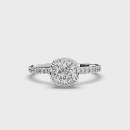 Cushion Bezel Lab-Grown Diamond Engagement Ring