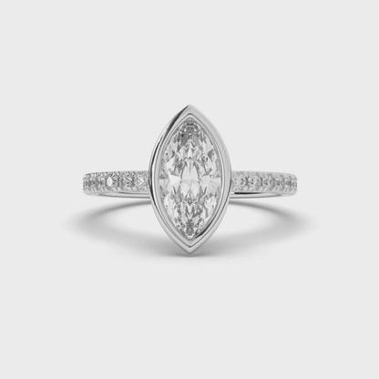 Marquise Bezel Lab-Grown Diamond Engagement Ring