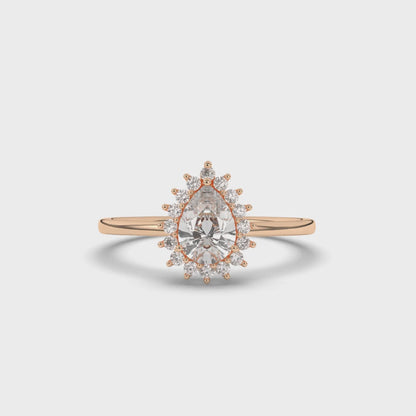 Pear Halo Lab-Grown Diamond Engagement Ring