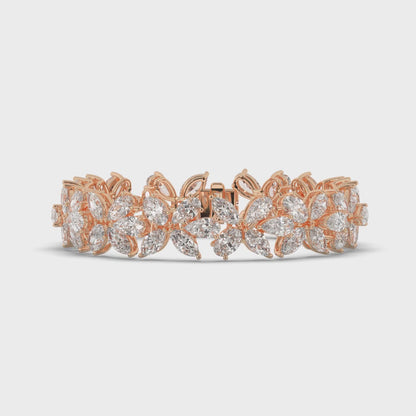 Pear Shaped Butterflyl Lab grown Diamond Fashion Tennis Bracelet