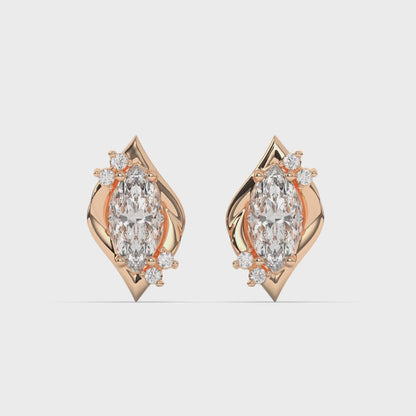 Halo Marquise Lab-Grown Diamond Stud Earrings