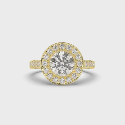 Round Lab-Grown Diamond Halo Engagement Ring