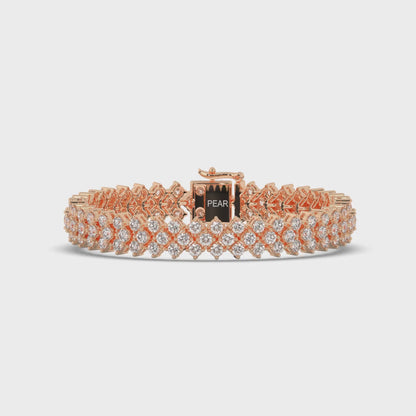 Multi-Row Sterling Tennis Bracelet with Lab-grown Round Diamonds