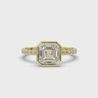 Asscher Bezel Lab-Grown Diamond Engagement Ring