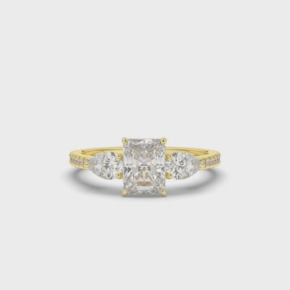 Three Stone Radiant Lab-Grown Diamond Ring