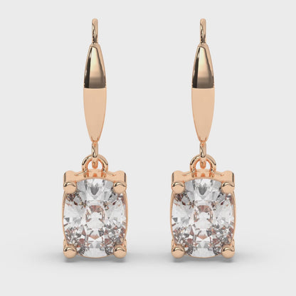 Elegant Oval Lab-Grown Diamond Dangle Earrings