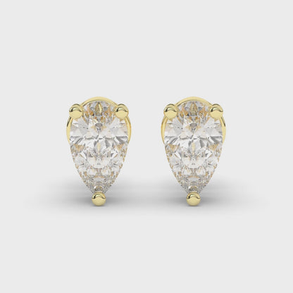 Stunning Pear-Cut Lab-Grown Diamond Solitaire Studs